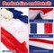 2 PCS 4th of July Cheese Cloth Table Runner- 120 x 38 Inch Rustic Red White and Blue Gauze Table Cloth- Patriotic Memorial Day Cheesecloth Table Runners for Independence Day Dining Table Decor
